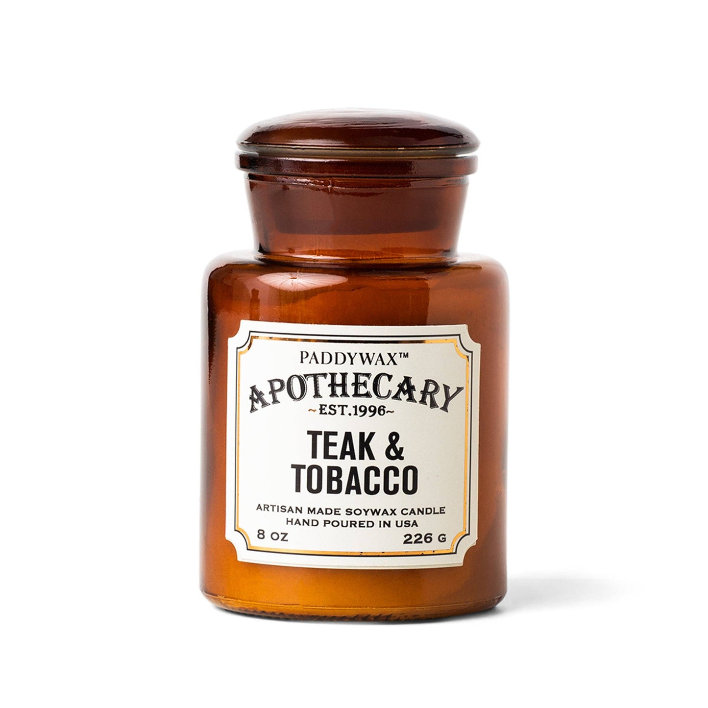 Apothecary Glass Jar Candle - Teak & Tobacco