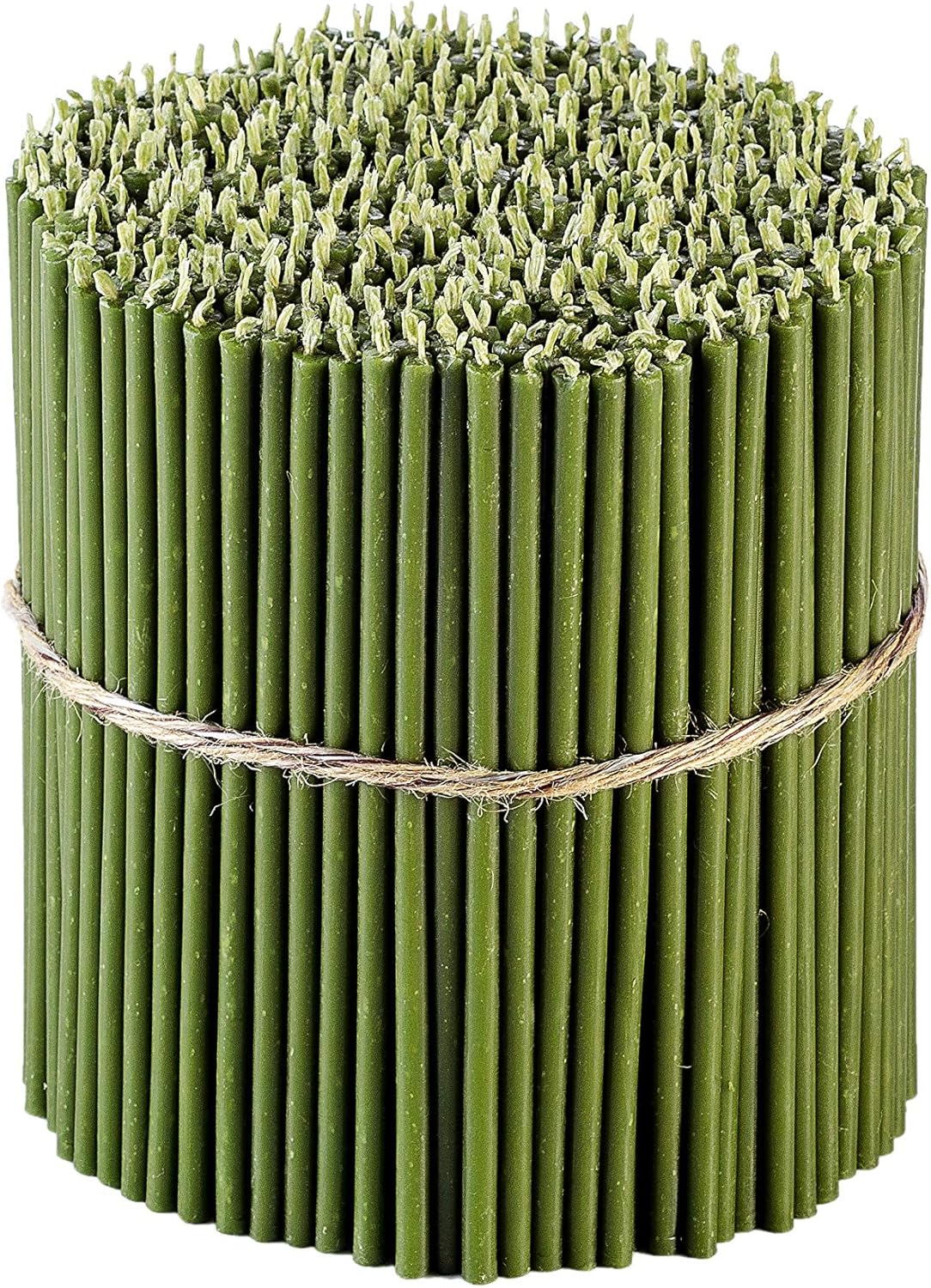 Thin Green Beeswax Candles - Honey-Scented