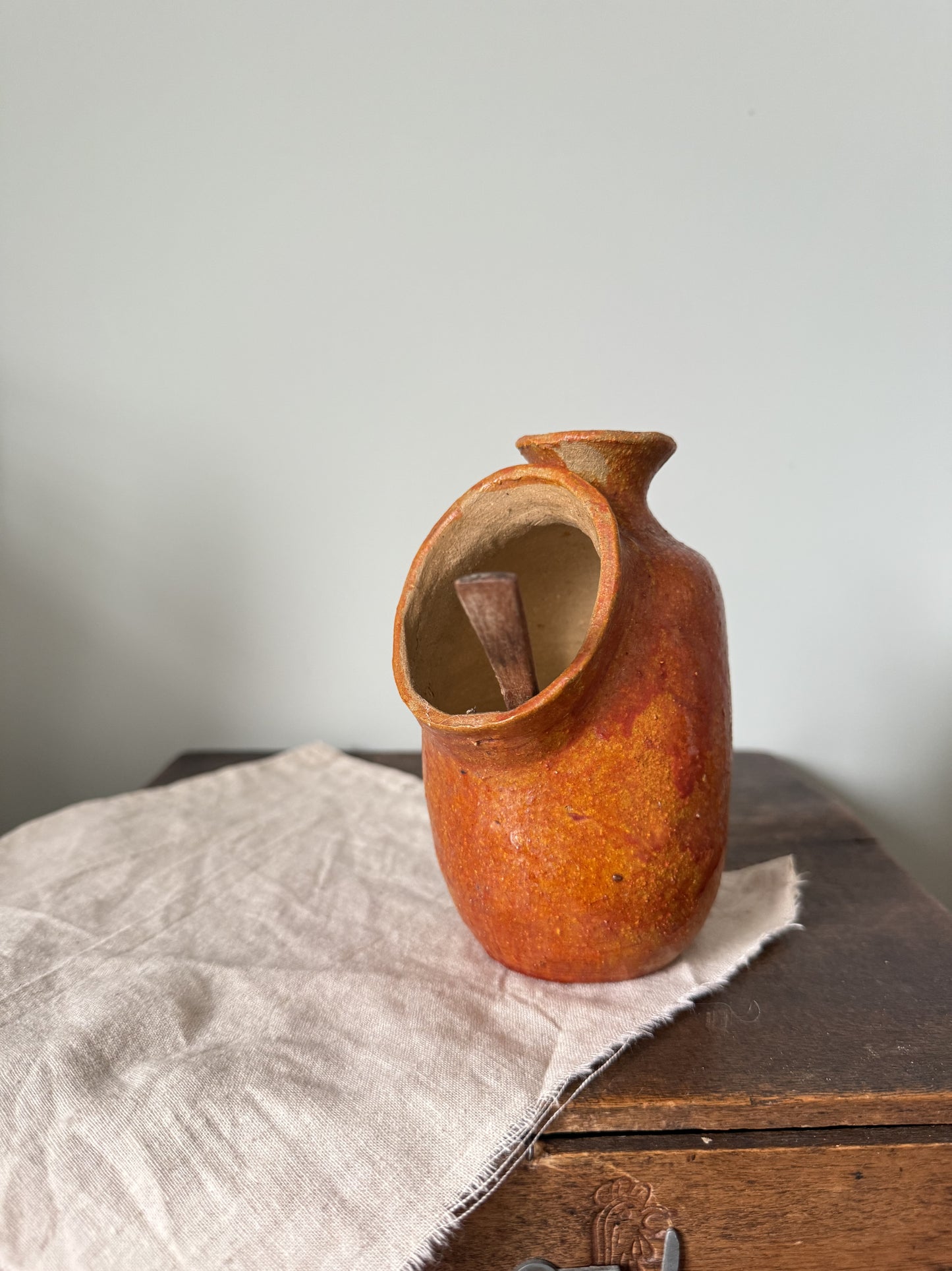 Salt Pig with Wooden Spoon