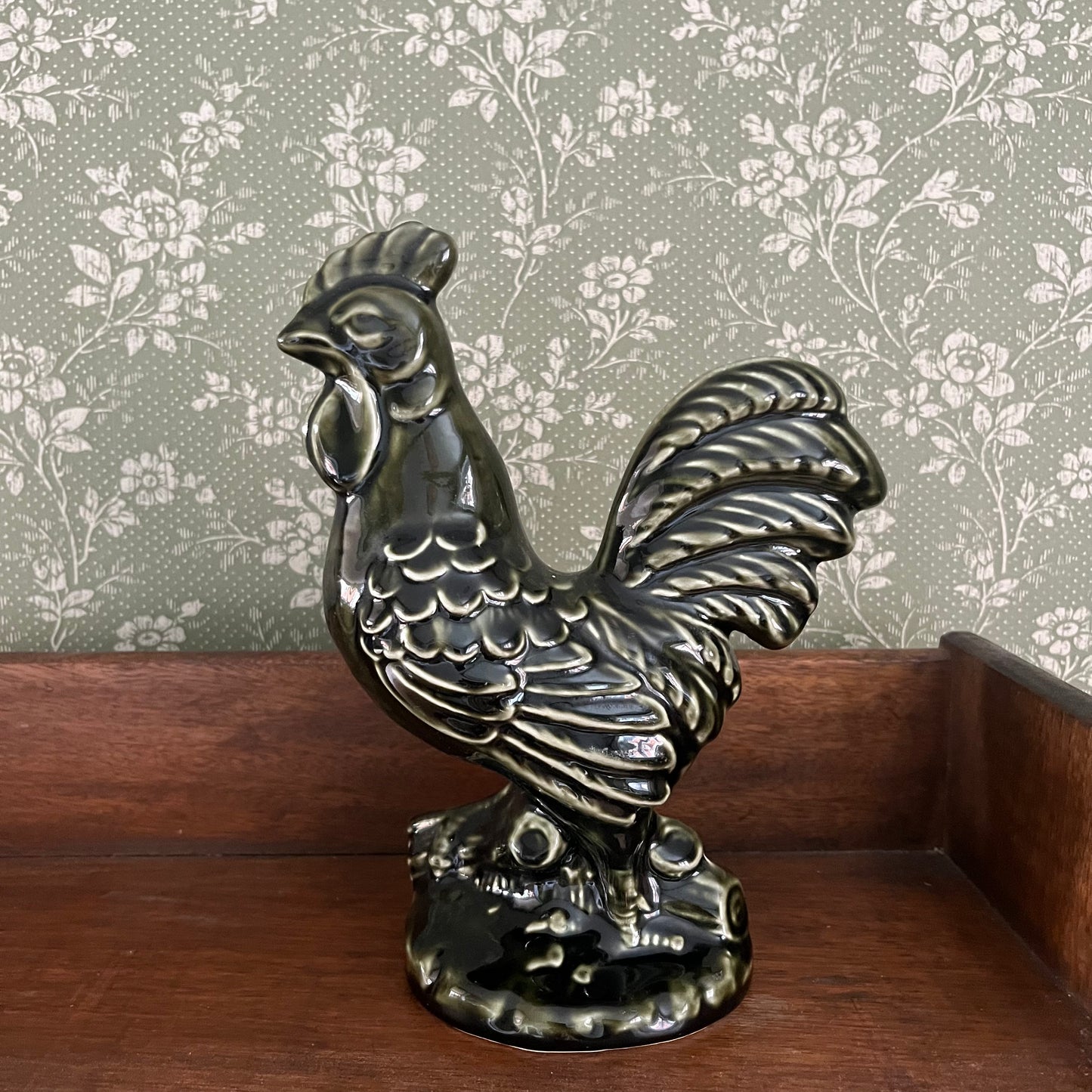 Vintage Dartmouth Pottery Green Cockeral Rooster