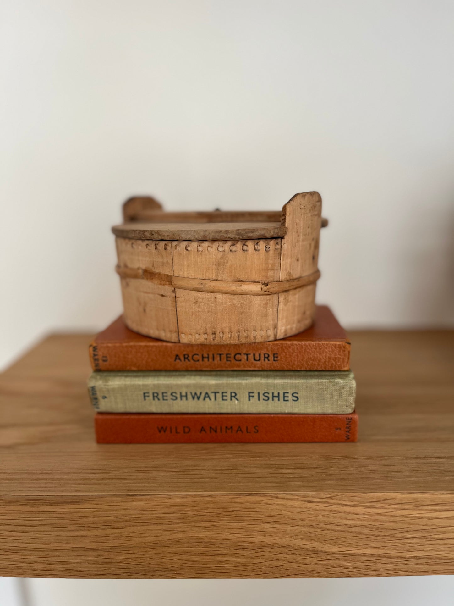 Vintage Wooden Oval Box with Lid