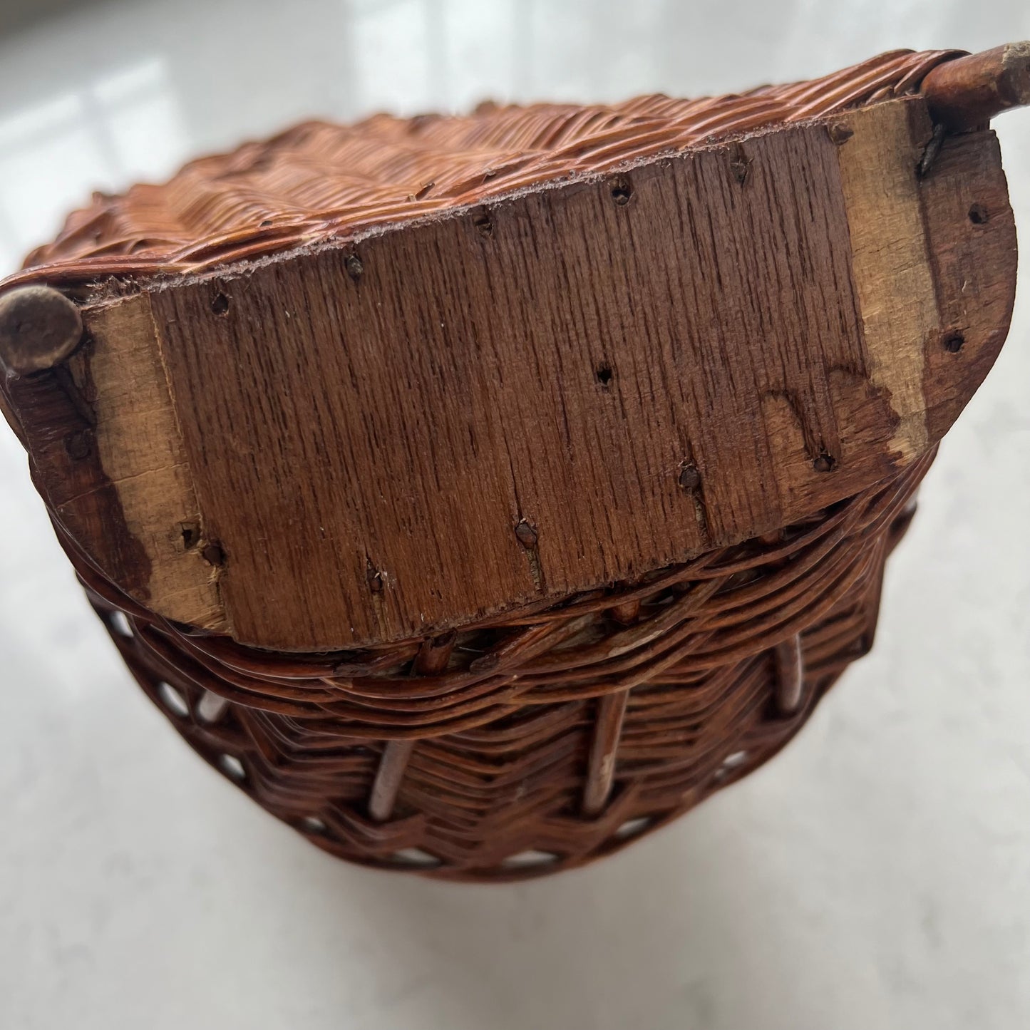 French Antique Wall Wicker Basket