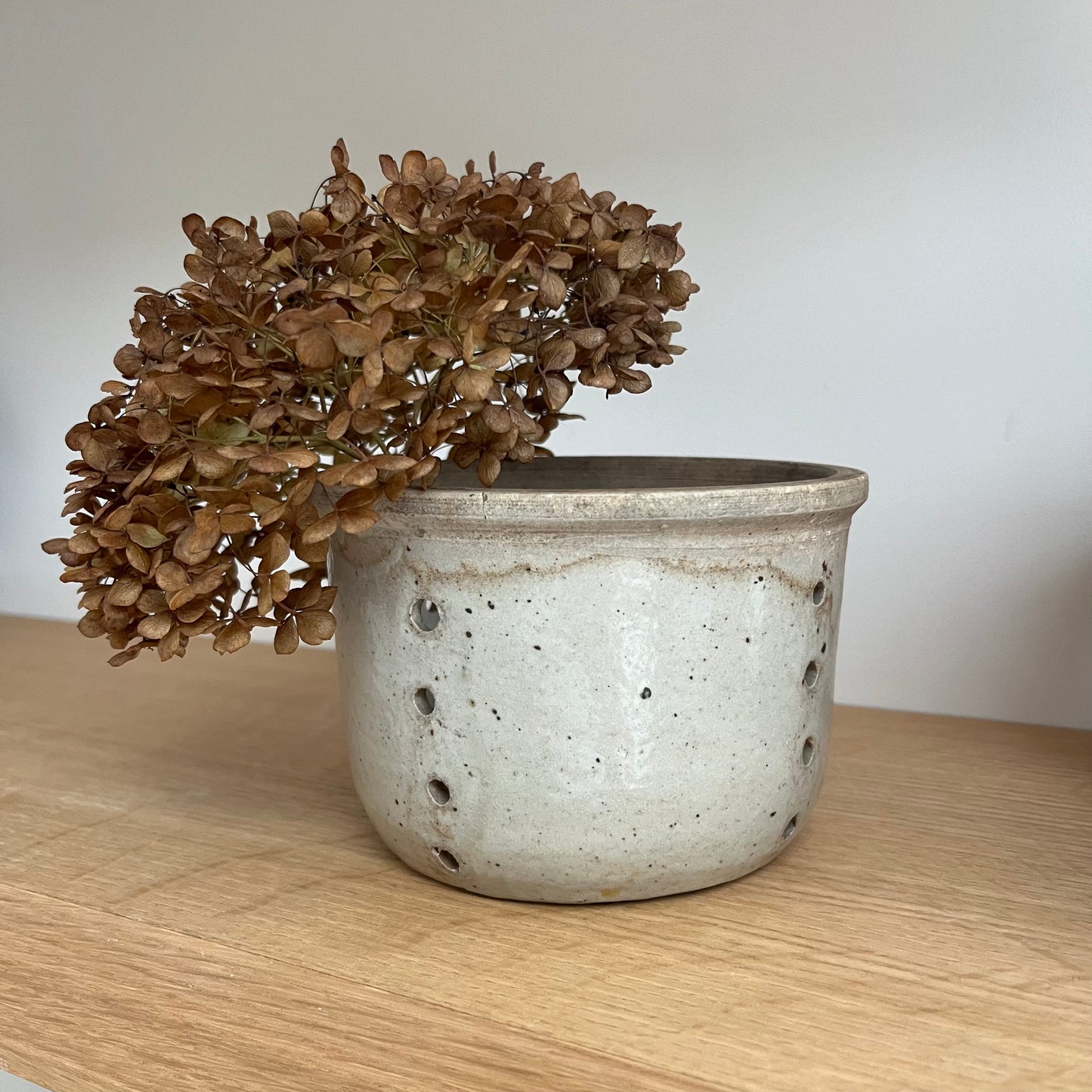 French Ceramic Cheese Strainer Pot