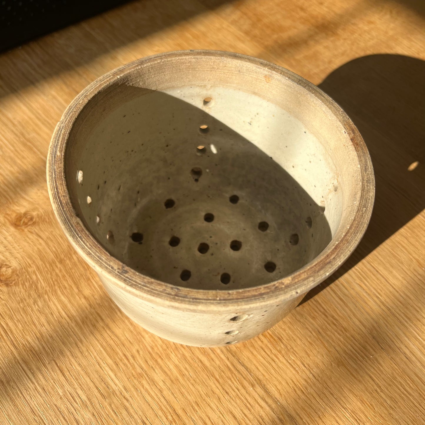 French Ceramic Cheese Strainer Pot