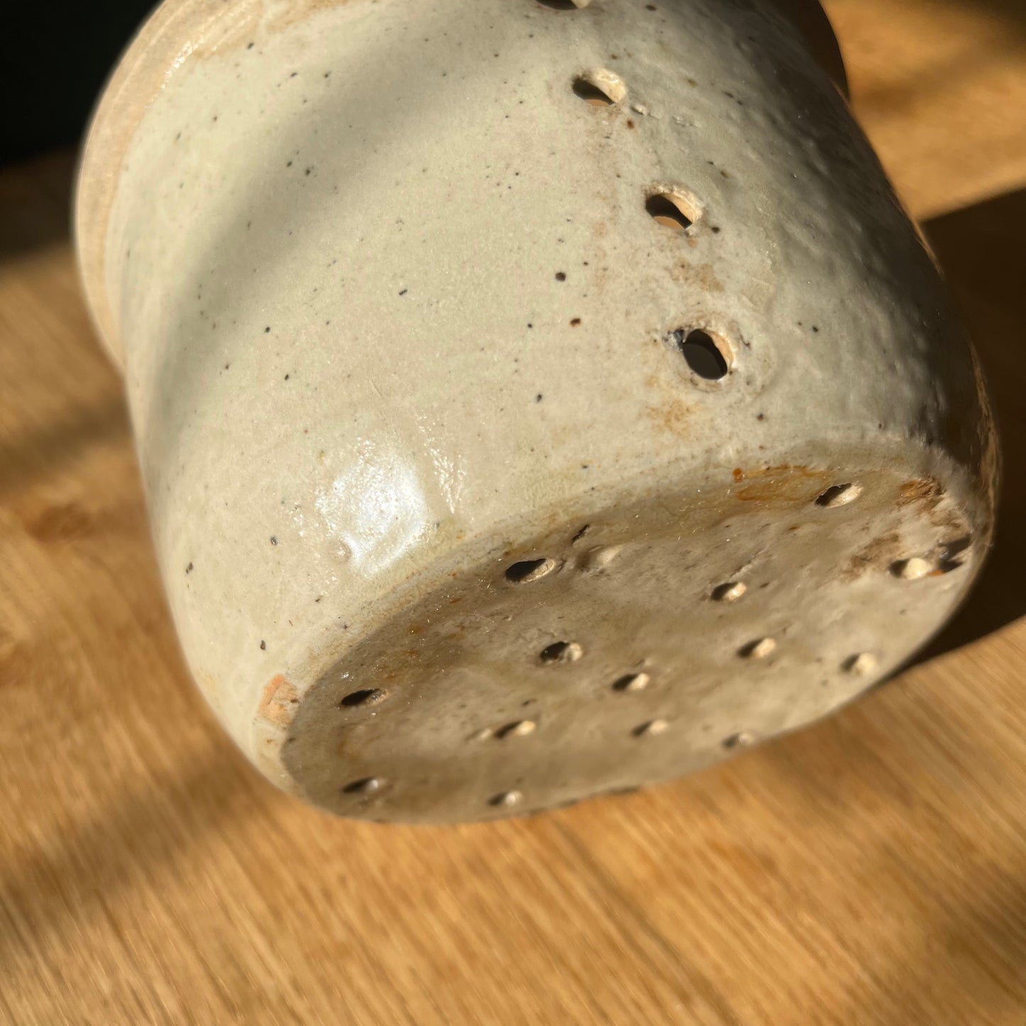 French Ceramic Cheese Strainer Pot