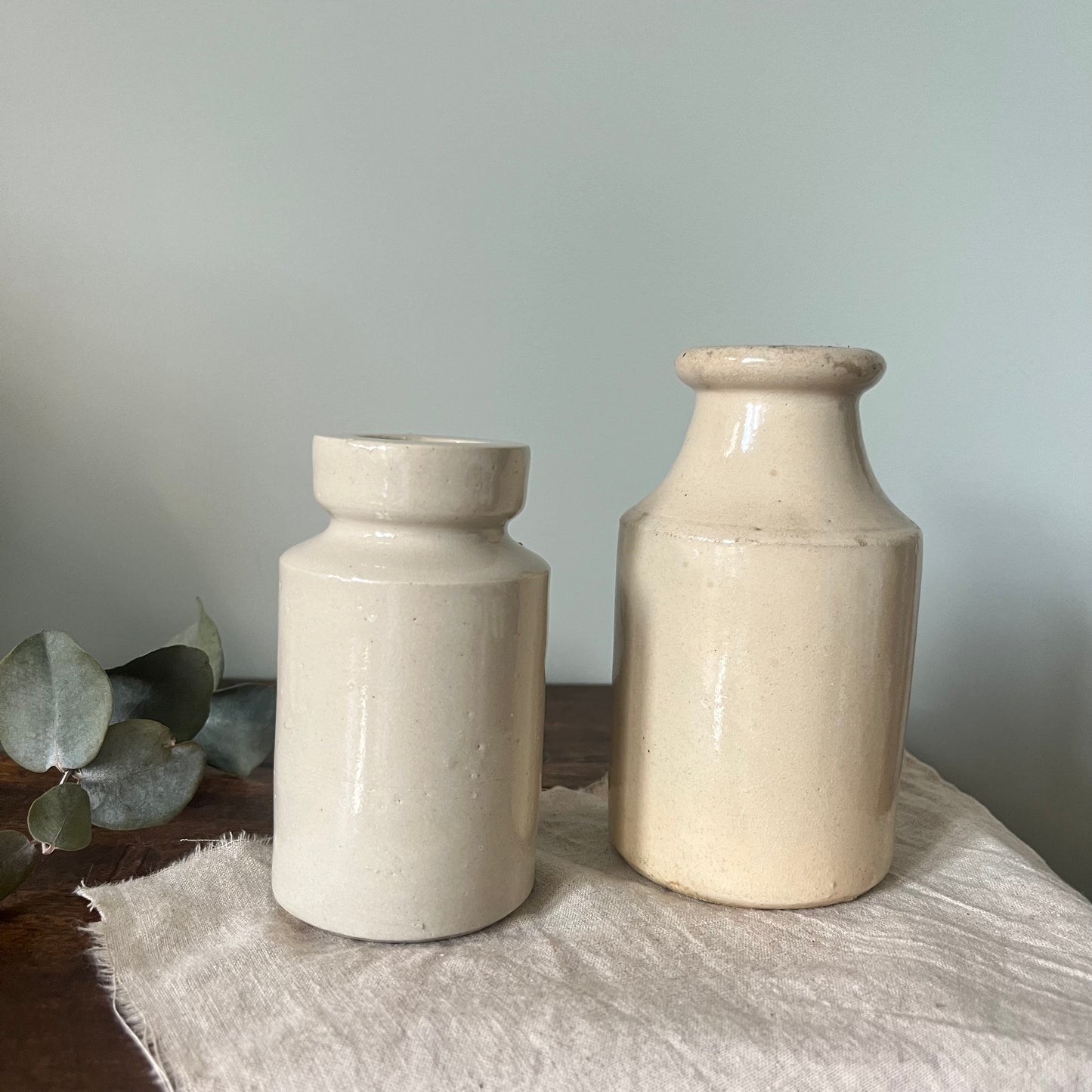 Pair of Victorian White Bottles