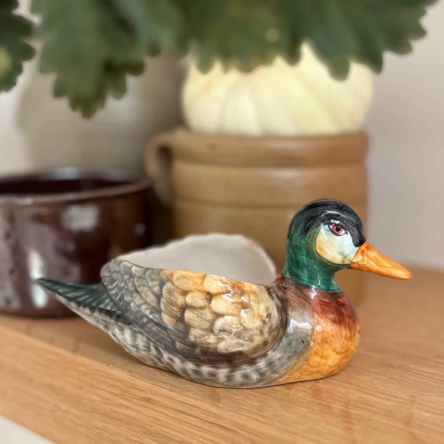 Mini Ceramic Duck Planter