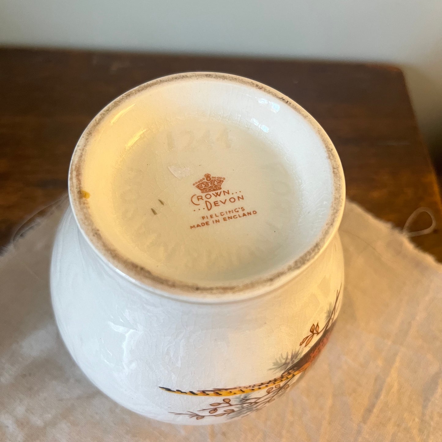 Vintage Crown Devon Porcelain Vase – Pheasant Design, Fortnum & Mason Mark