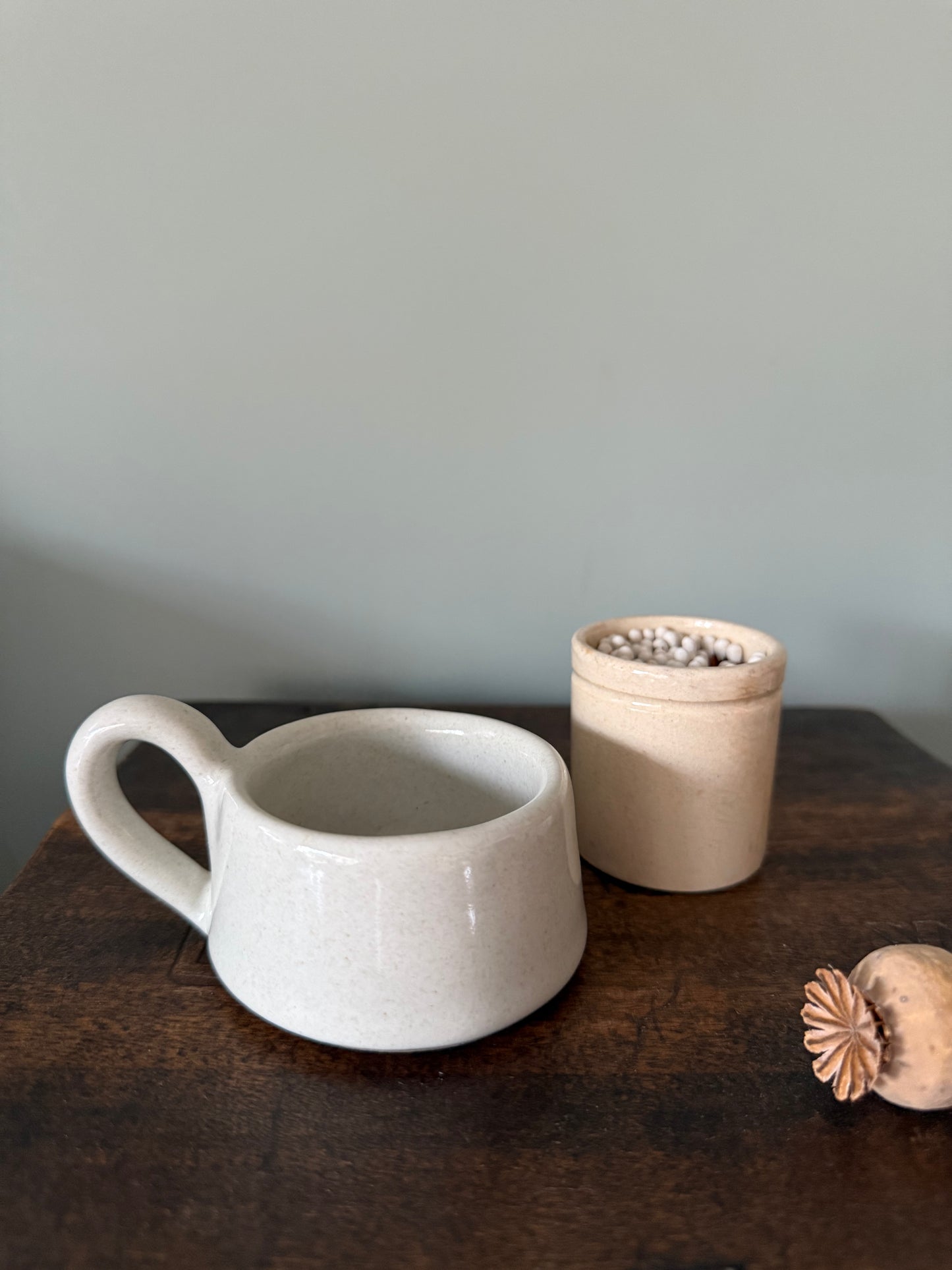 Tea Light Cup and Match Pot Gift set white