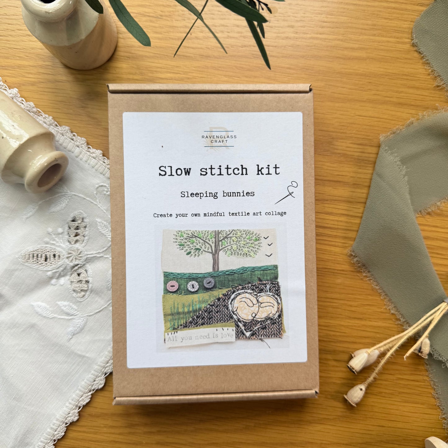 Slow Stitch Kit "Sleeping Bunnies"