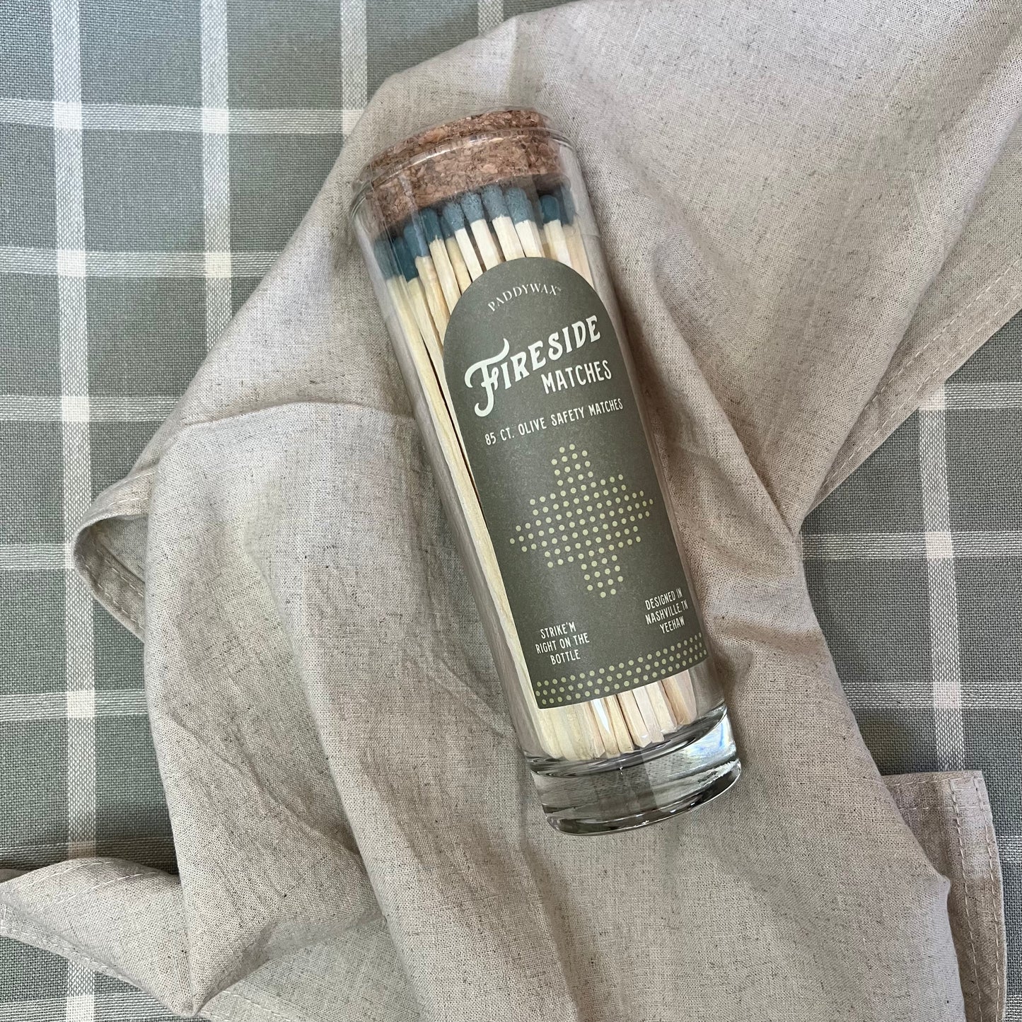 Fireside Tall Safety Matches - Olive Green Tip