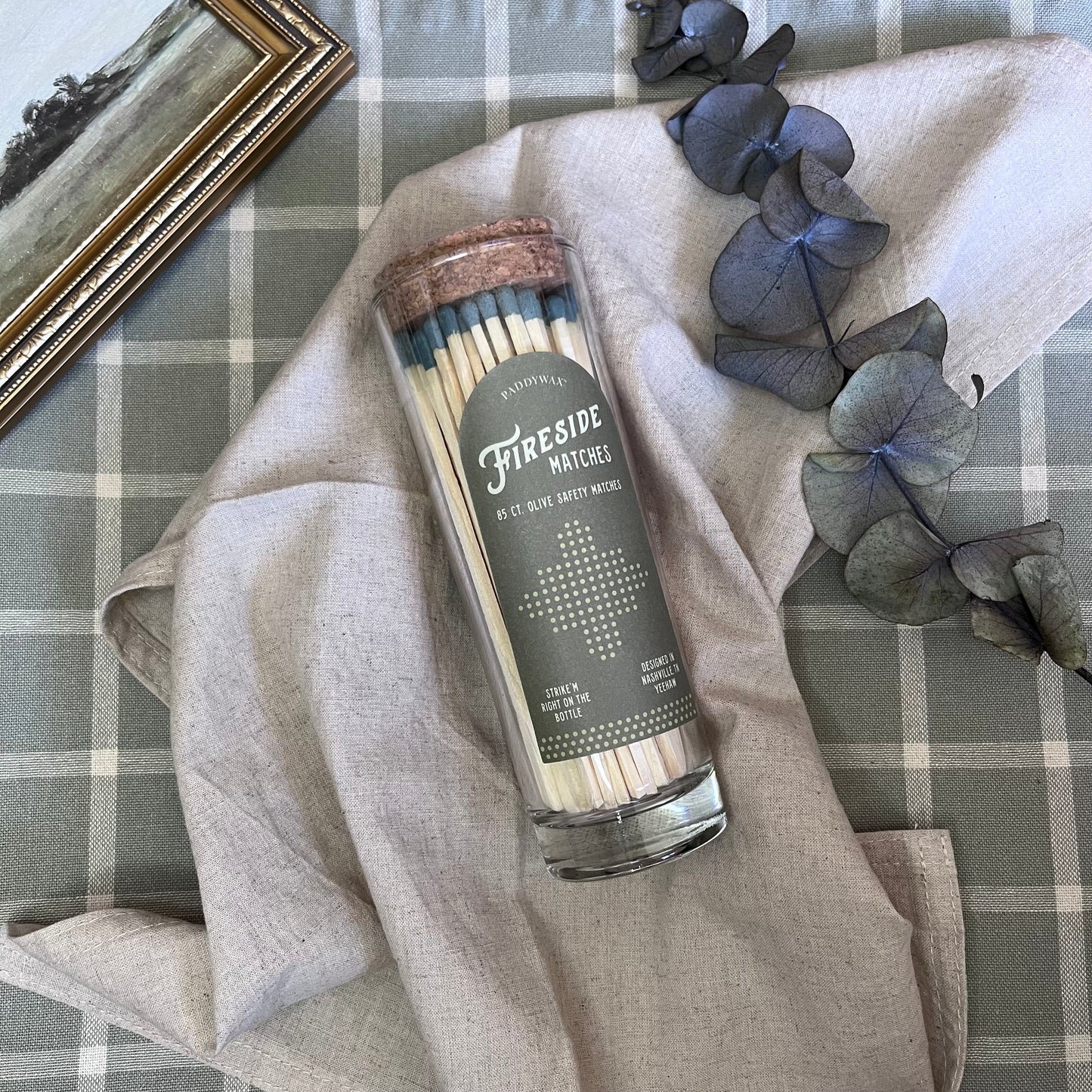 Fireside Tall Safety Matches - Olive Green Tip
