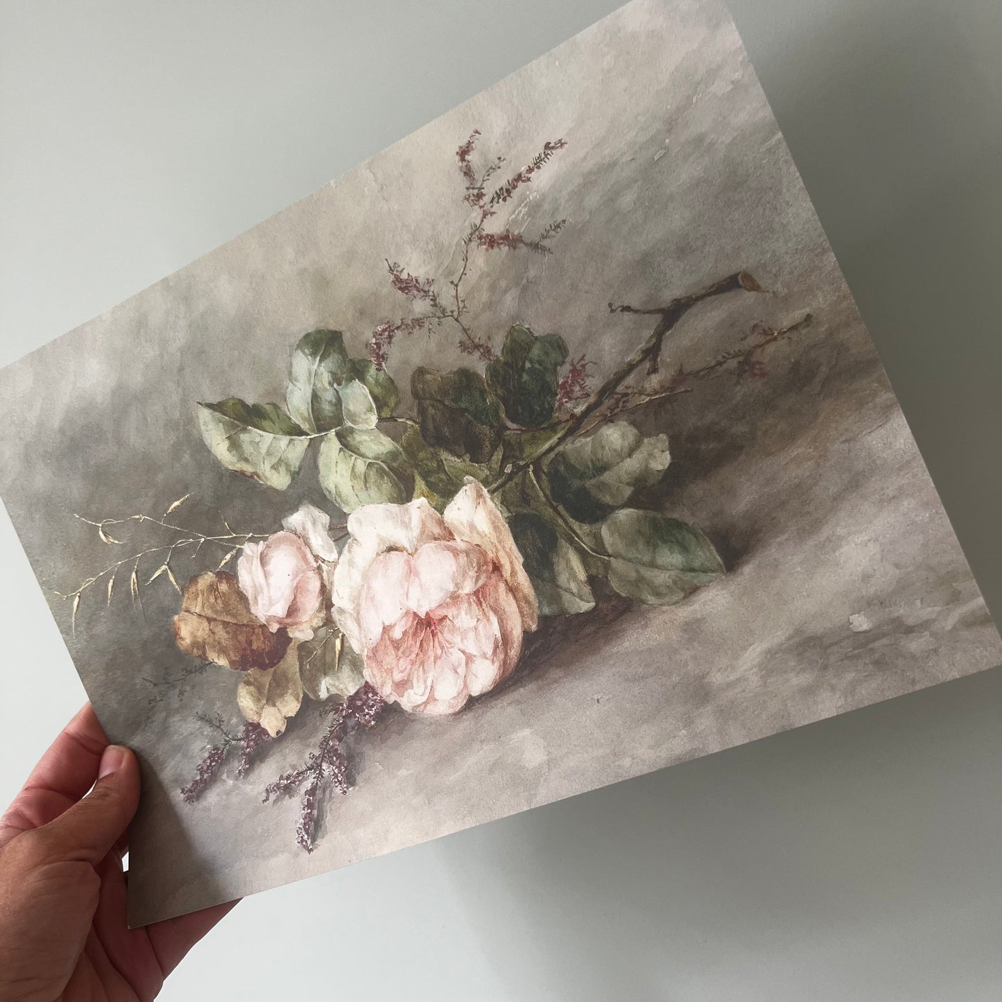 Antique Rose Flowers Still Life - Vintage DIN A4 Print