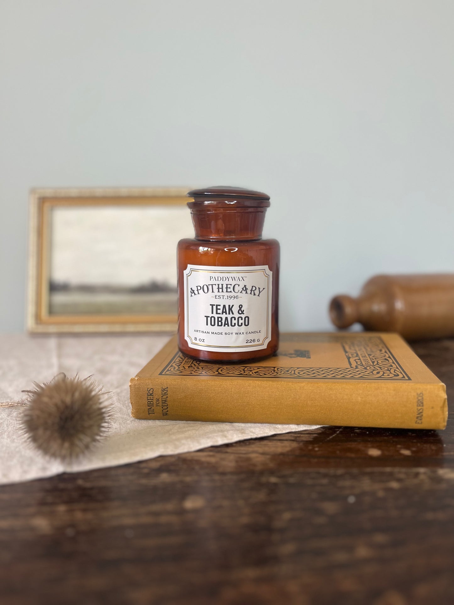 Apothecary Glass Jar Candle - Teak & Tobacco