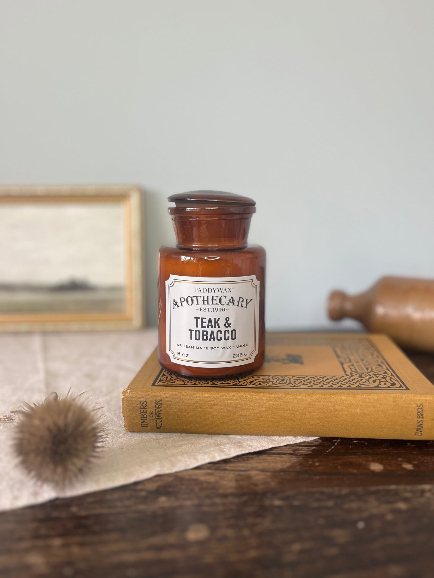 Apothecary Glass Jar Candle - Teak & Tobacco