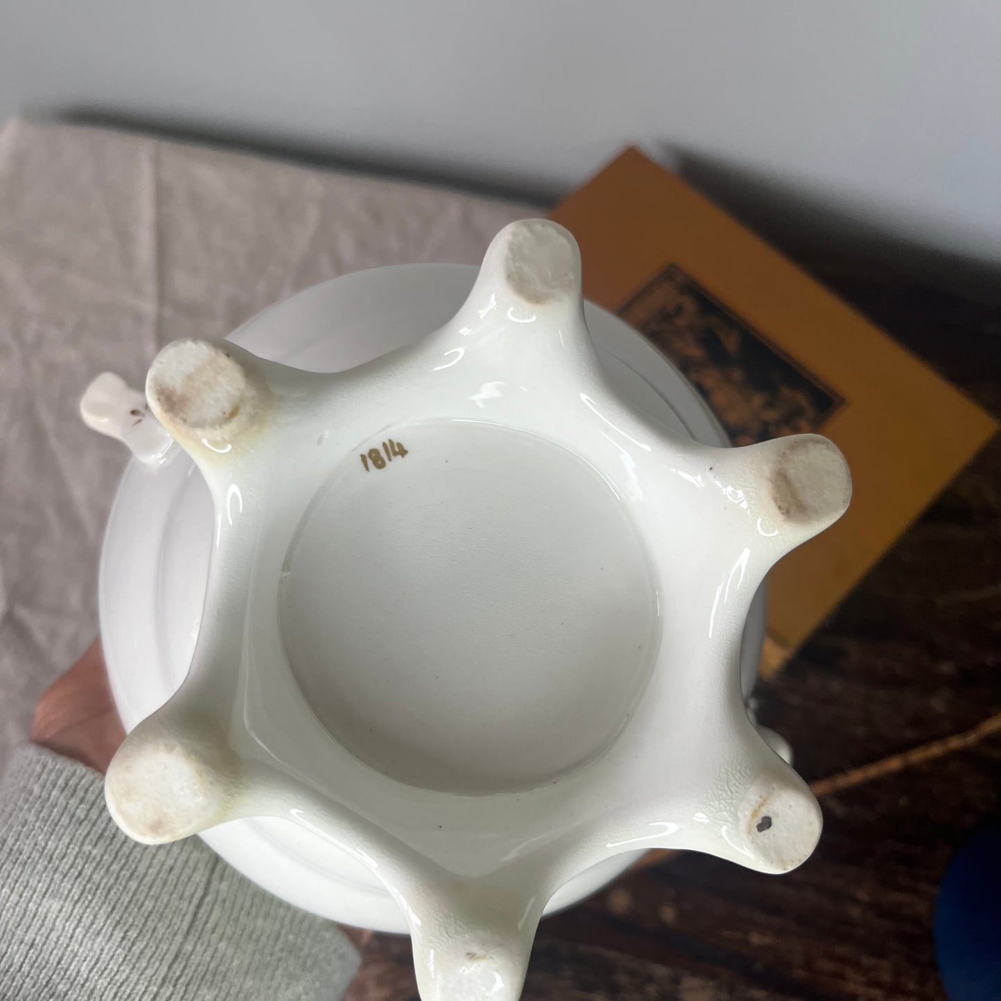 Victorian English Hand-Painted Sugar Bowl