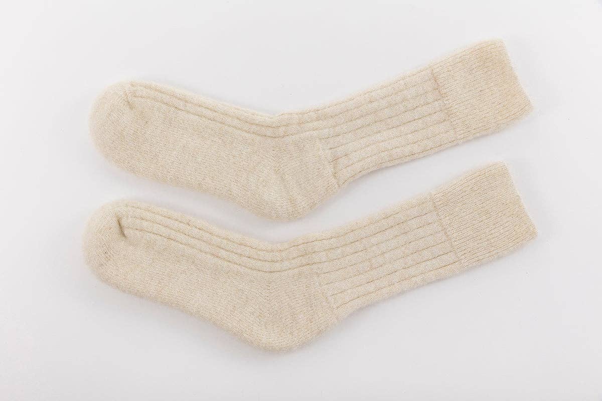 Ultra Soft Cream Alpaca Bed Socks – The Perfect Christmas Treat