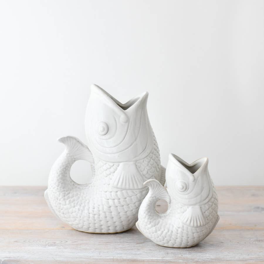 White Fish Vase, 14.7cm