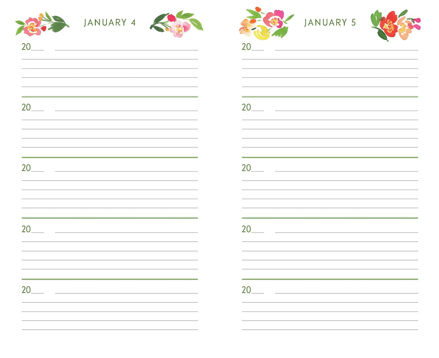 Floral One Line a Day: A Five-Year Memory Book (Diary or Journal)