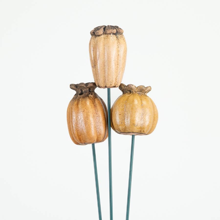 Poppy flower Garden Stake, 40cm