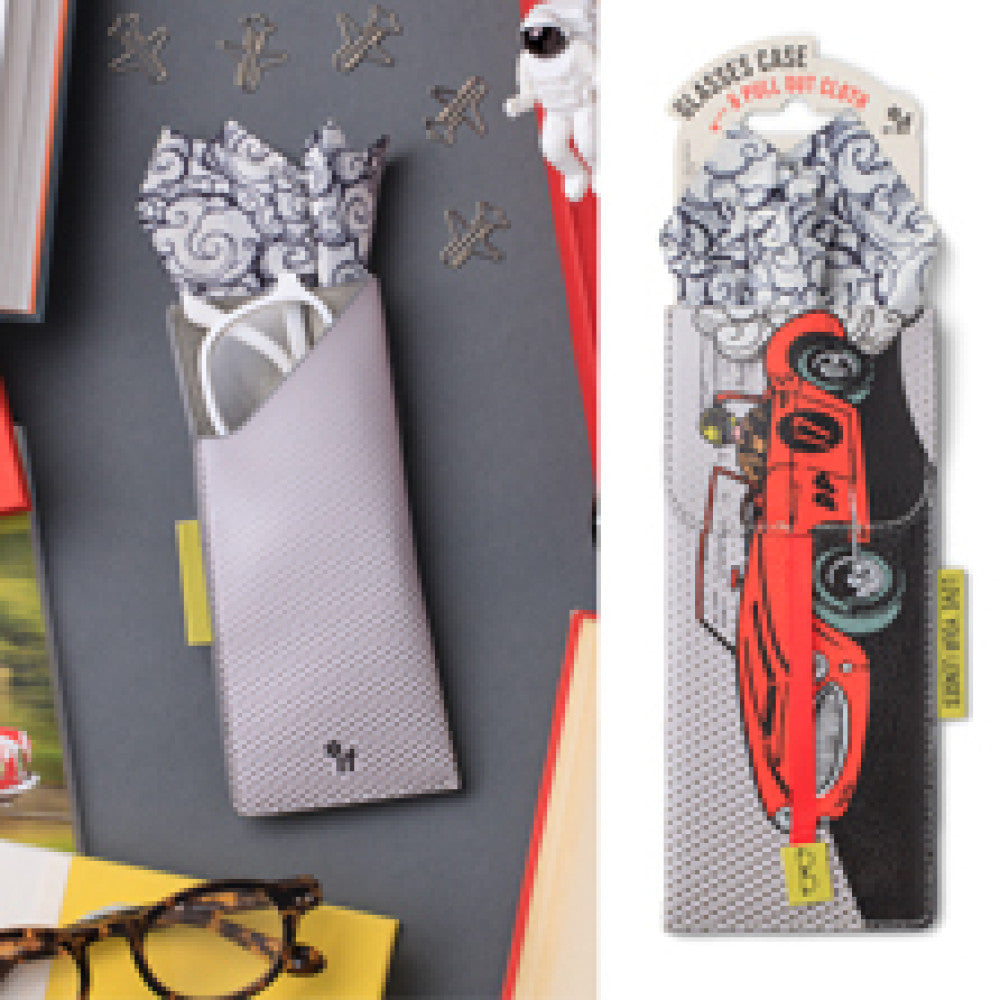 Glasses sleeve with microfibre cloth