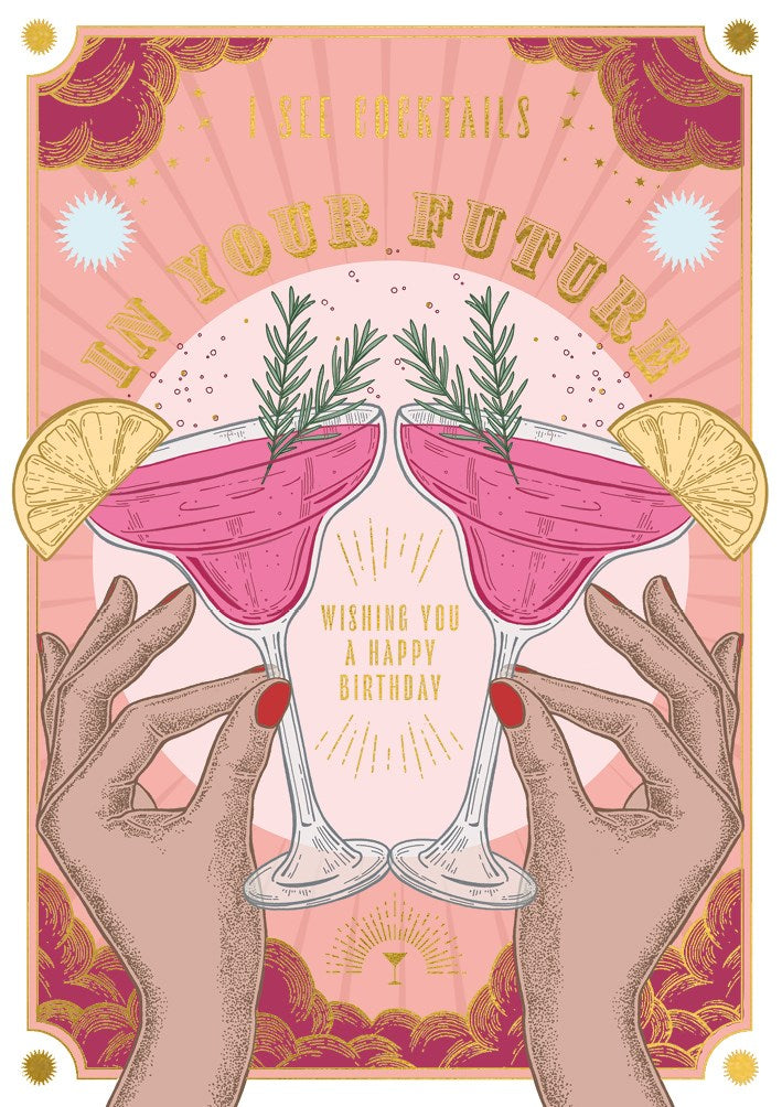 Cocktails in Your Future – A Birthday Card with Sparkle & Spirit