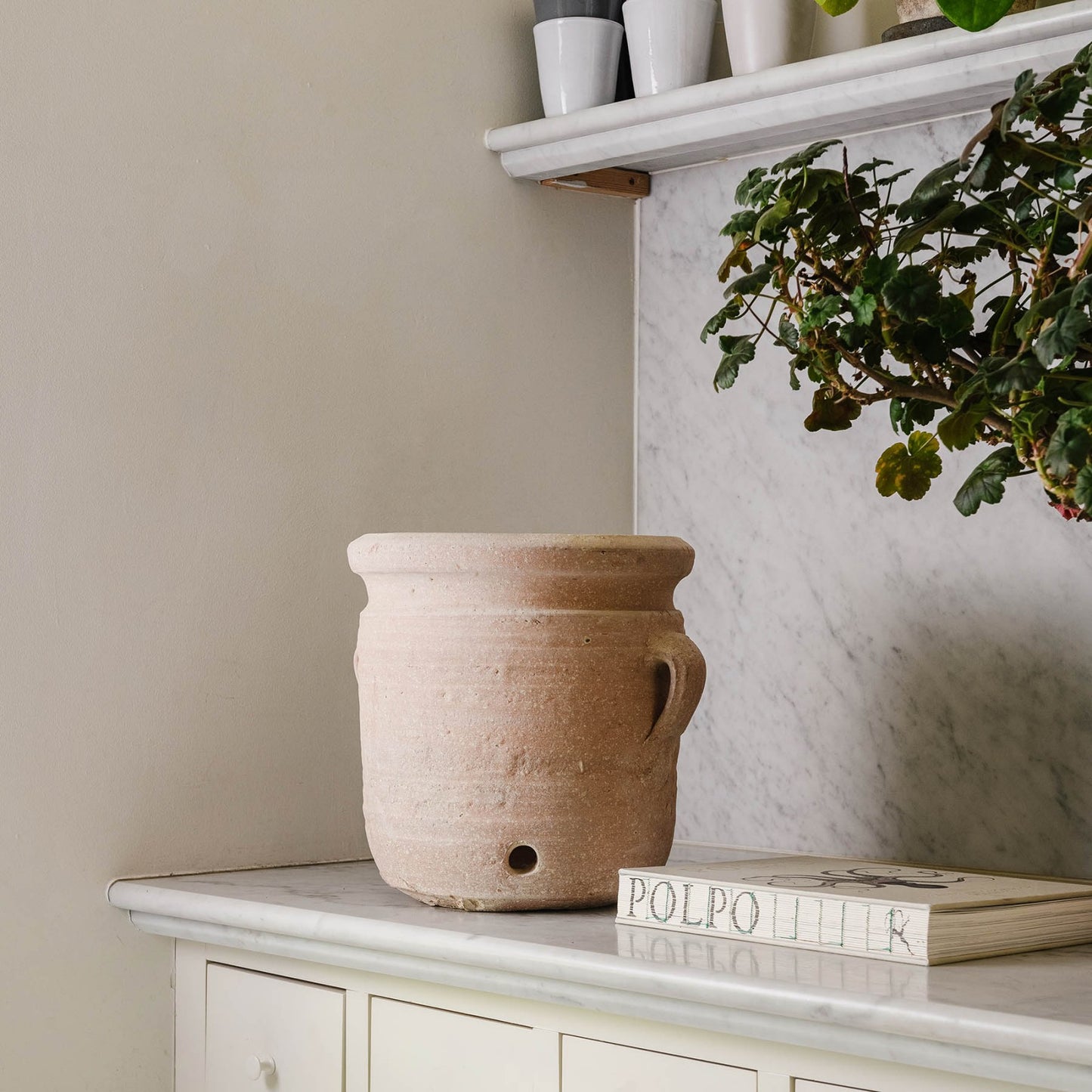 Terracotta Cylinder Pot with Handles