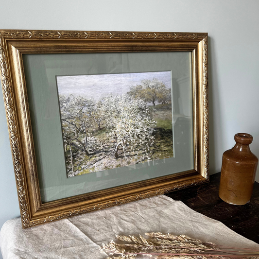 Antique Cherry Blossom Landscape - Framed