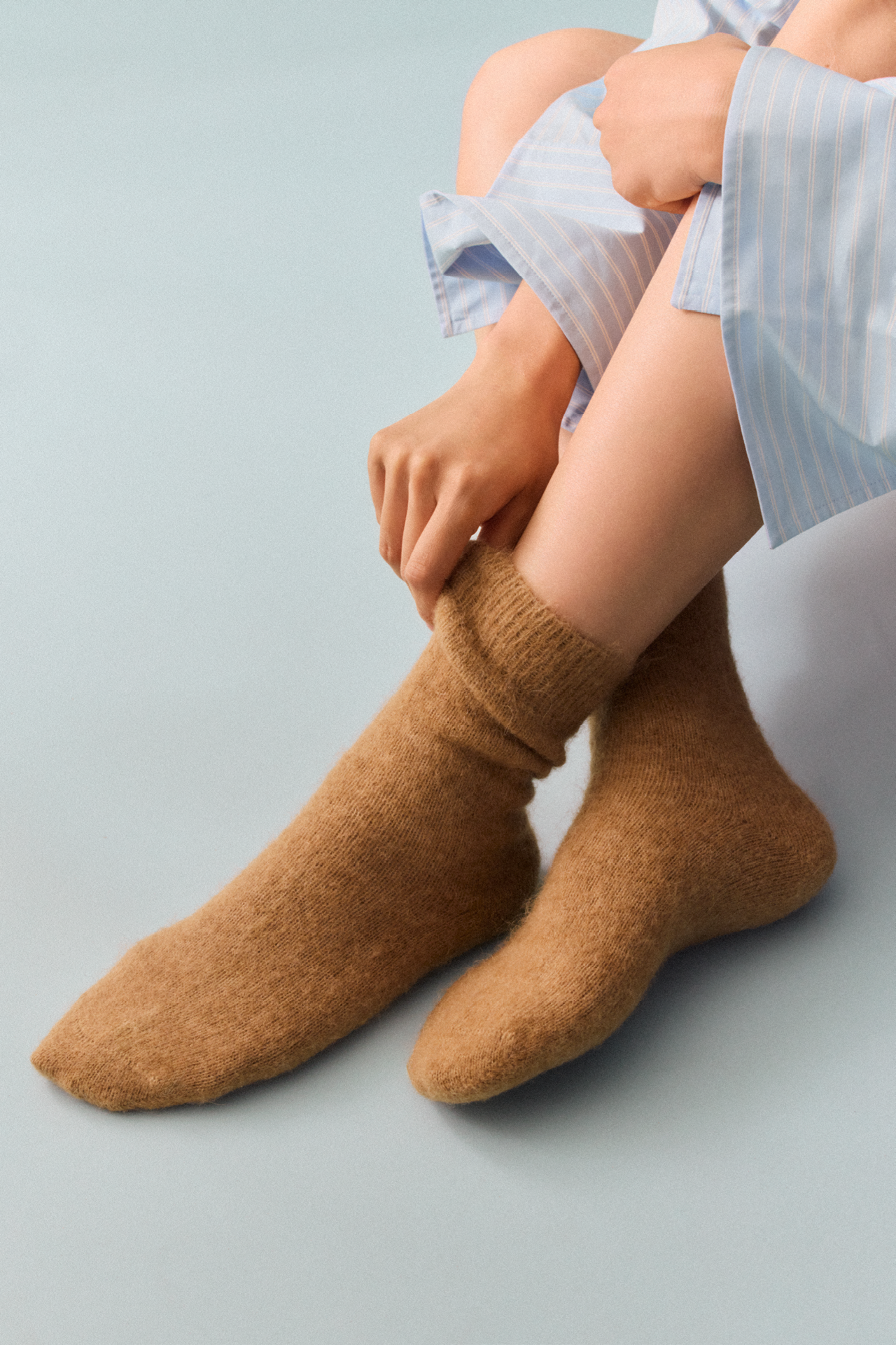 Biscuit Beige Ultra Soft Alpaca Bed Socks