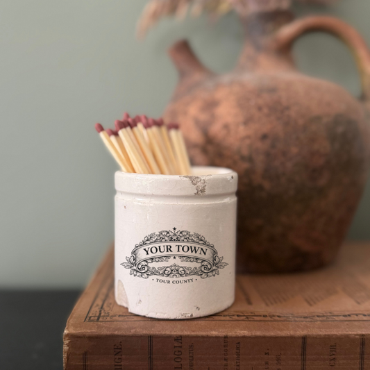 Custom Village Match Pot – Personalised with Your Town