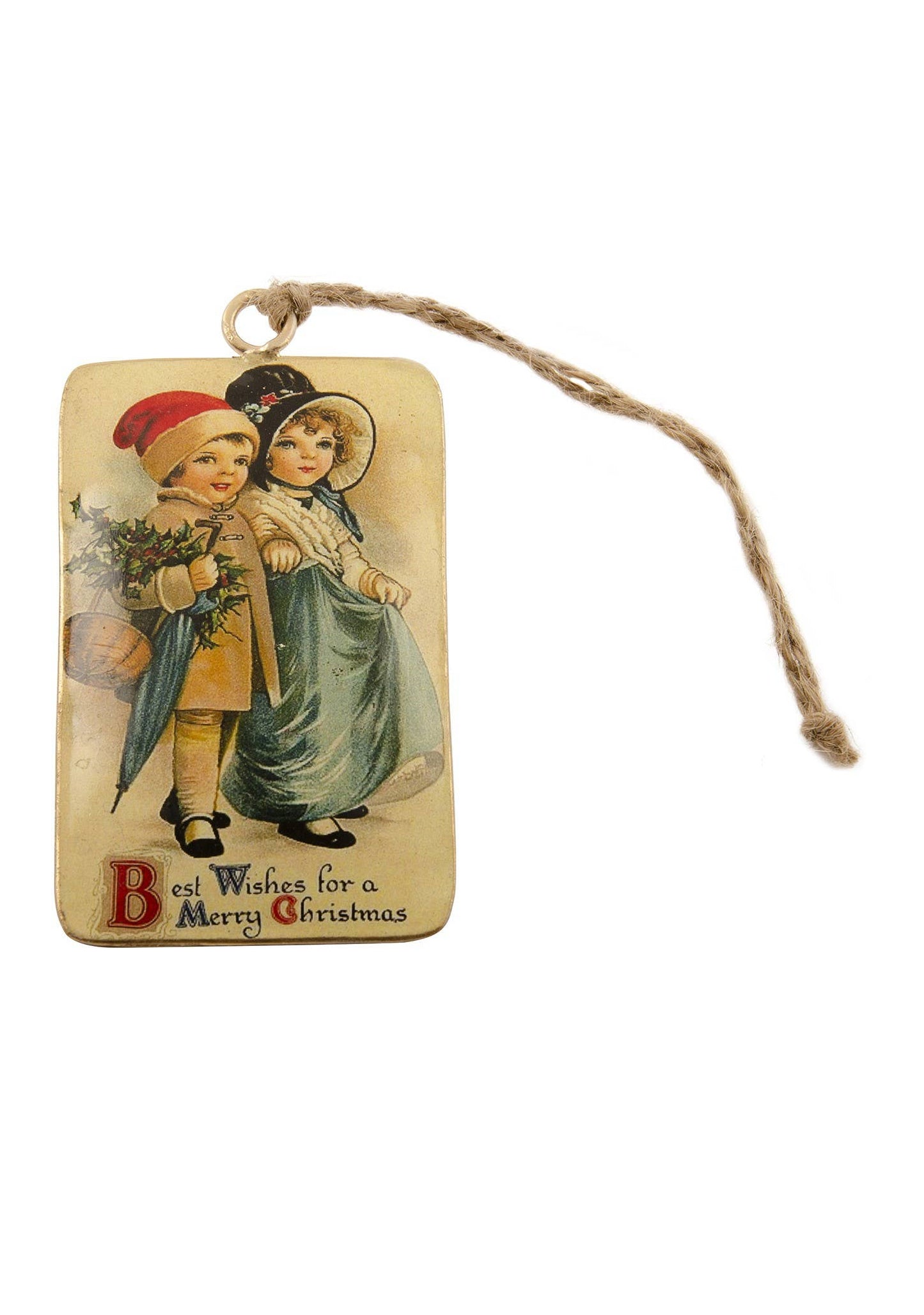Vintage Tin Winter Scene Hanging Decoration