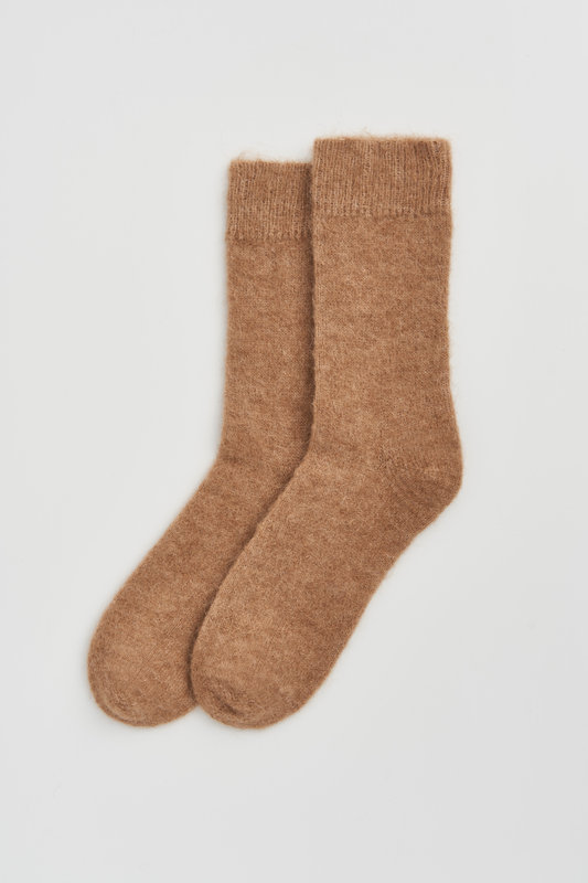 Biscuit Beige Ultra Soft Alpaca Bed Socks
