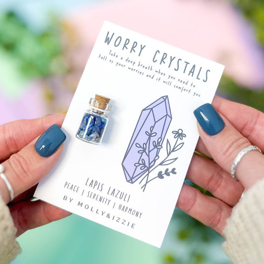 Lapis Lazuli Worry Crystals on Card