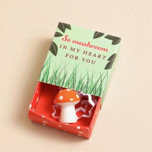 Tiny Matchbox Ceramic Tokens: Mushroom