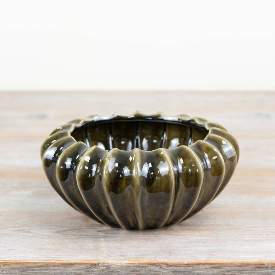 Olive Pod Bowl Vase, 20cm