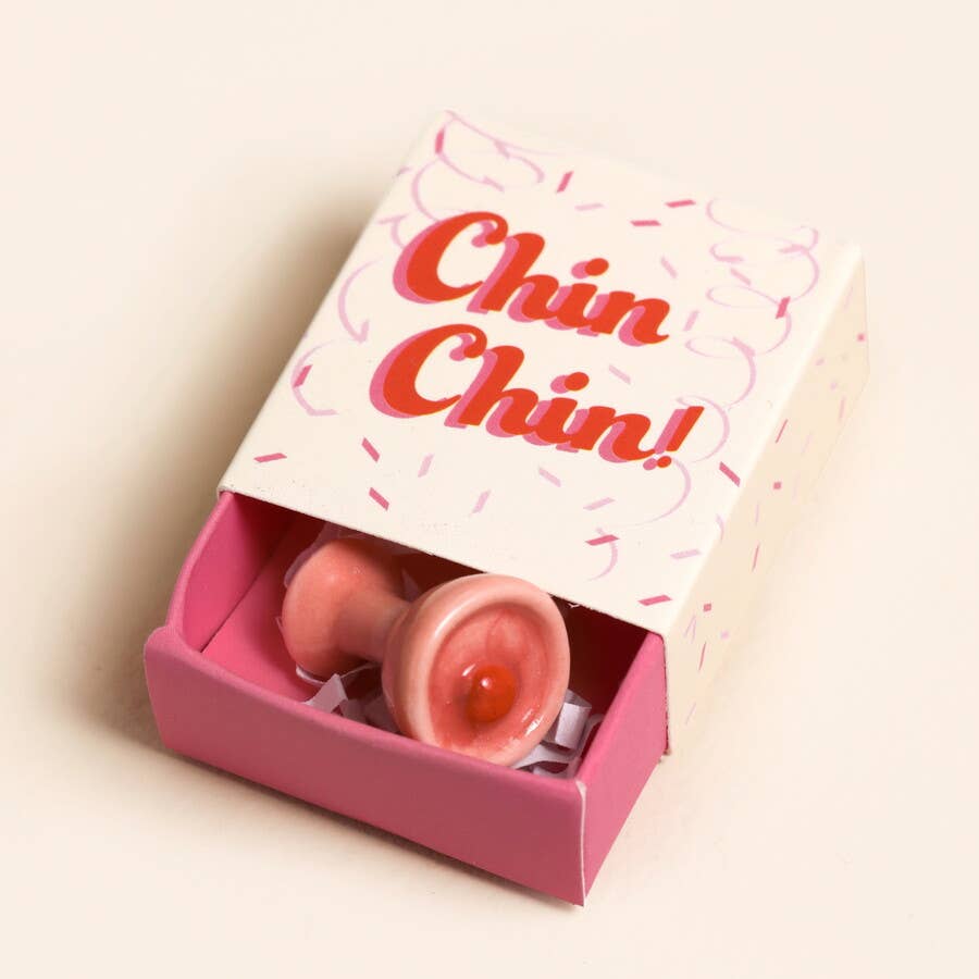 Tiny Matchbox Ceramic Tokens: Mushroom