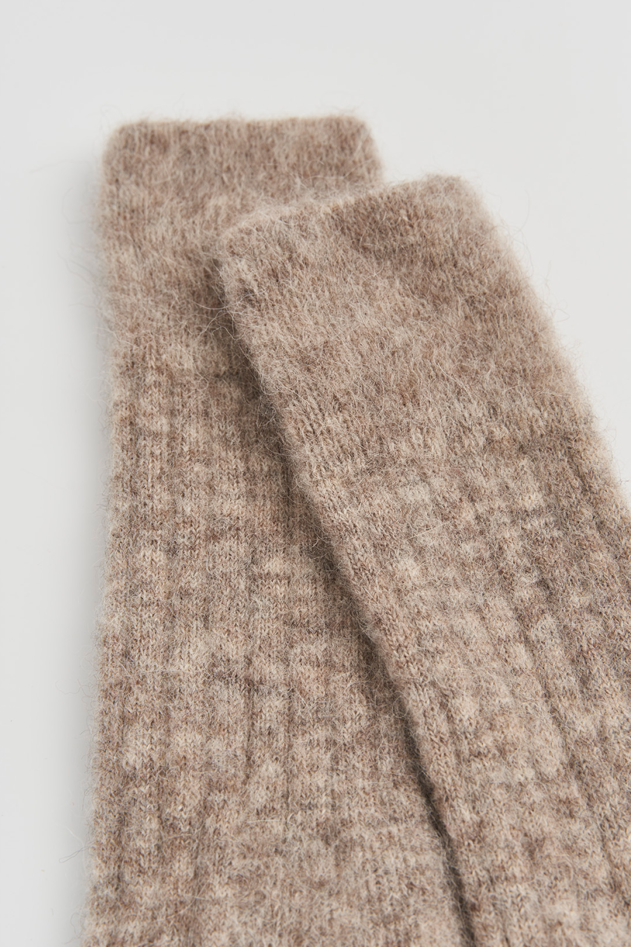 Hare Grey Ultra Soft Alpaca Ribbed Bed Socks
