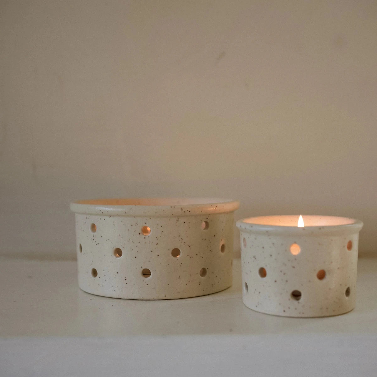 French Cheese Mould Candle Holder Set of 2