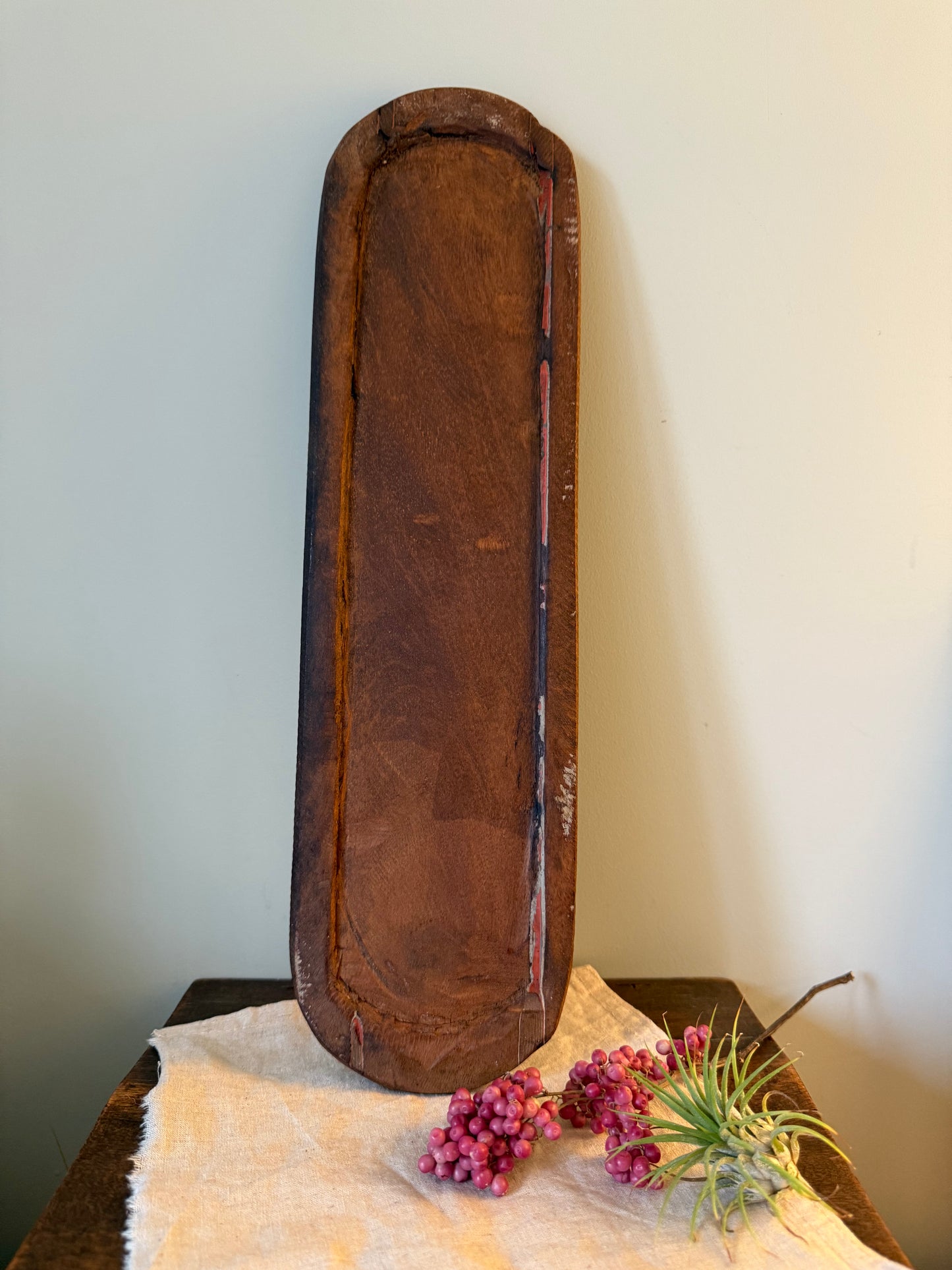 Vintage Carved Wooden Tablet Dish