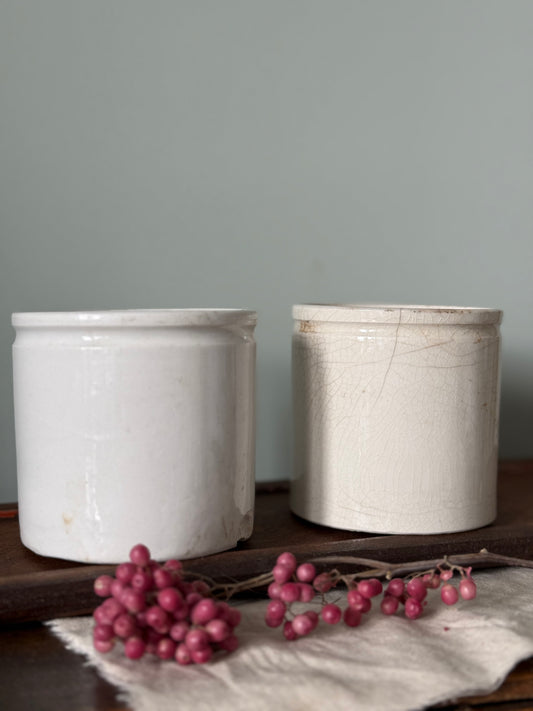 Antique Kitchen Pots - white