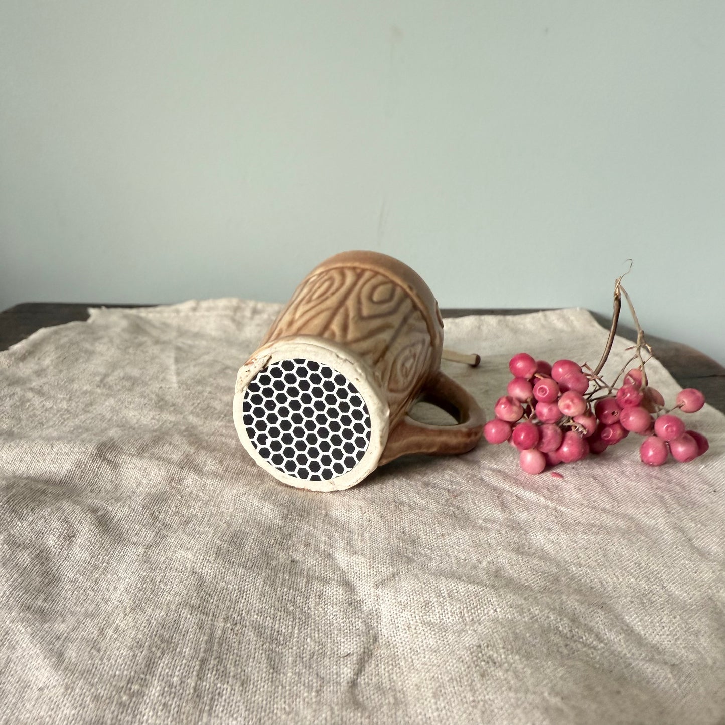 Little Vintage Brown Cup Matchstick Holder