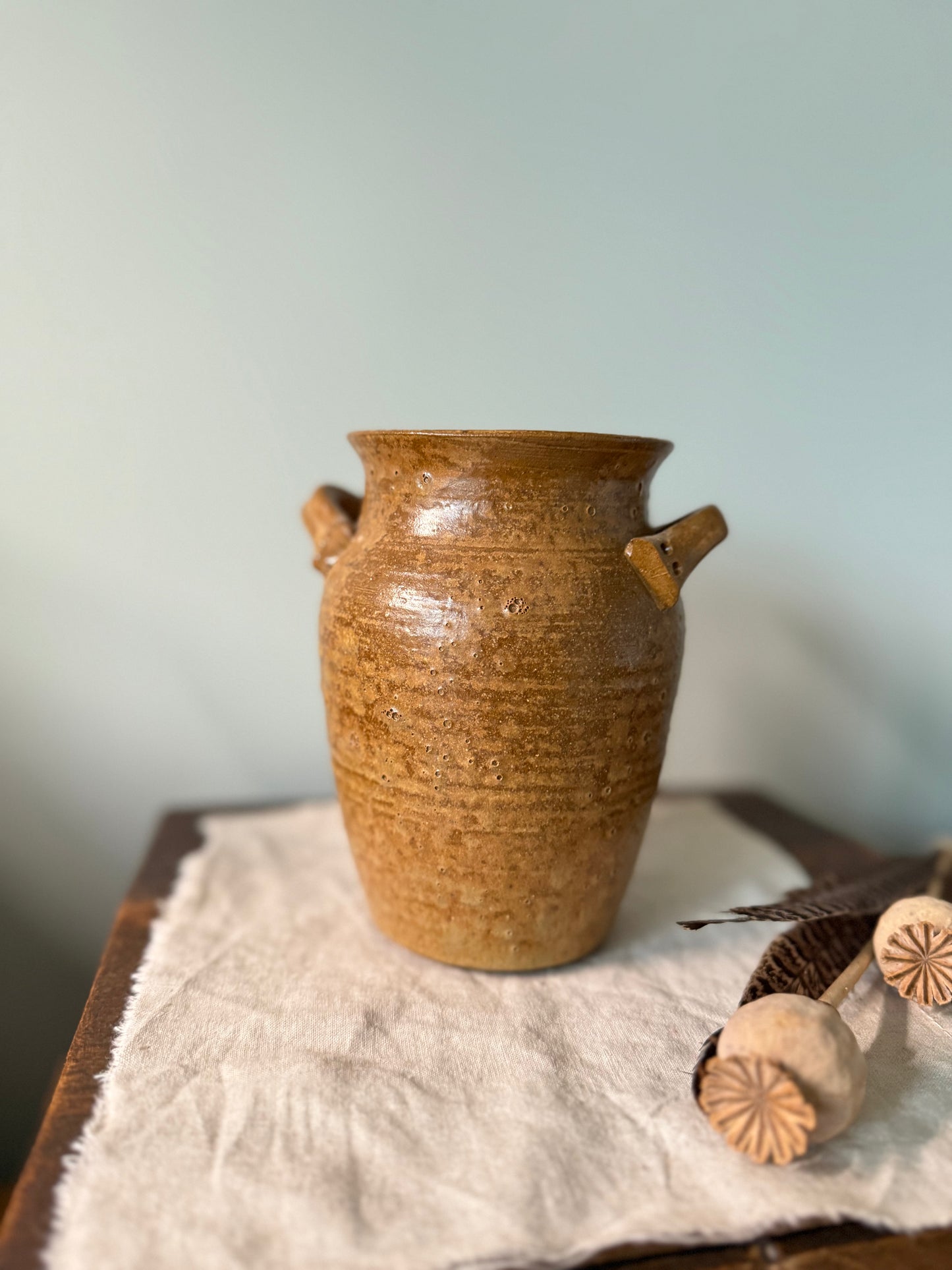 Brown Handmade Stoneware Pot