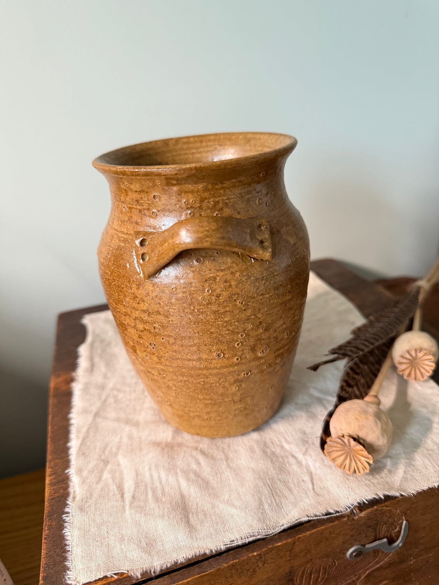 Brown Handmade Stoneware Pot