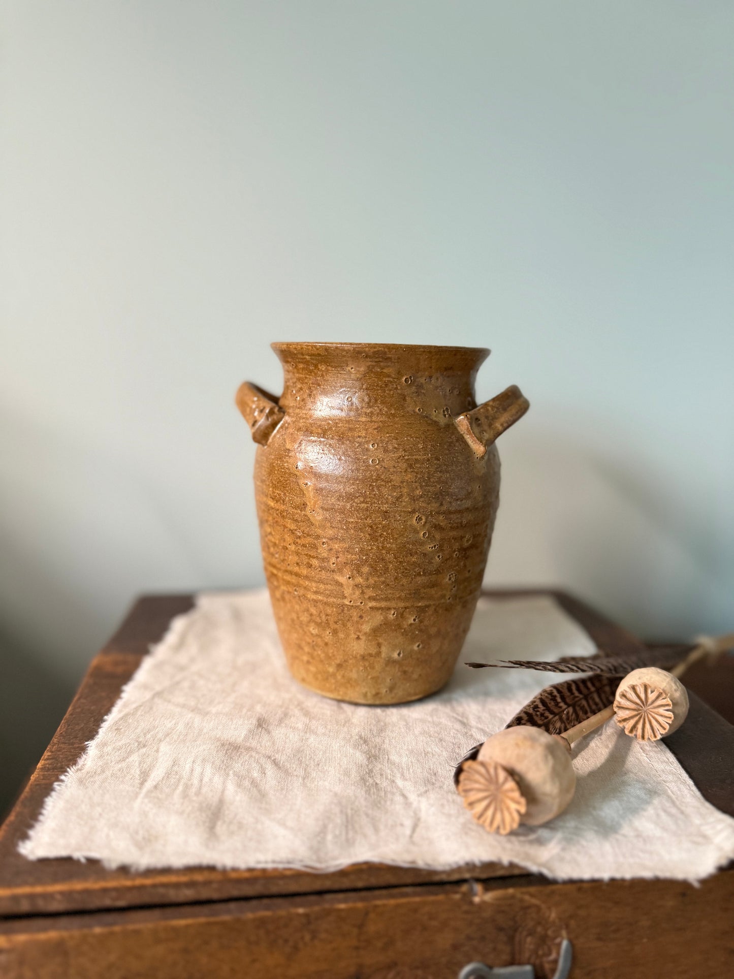 Brown Handmade Stoneware Pot