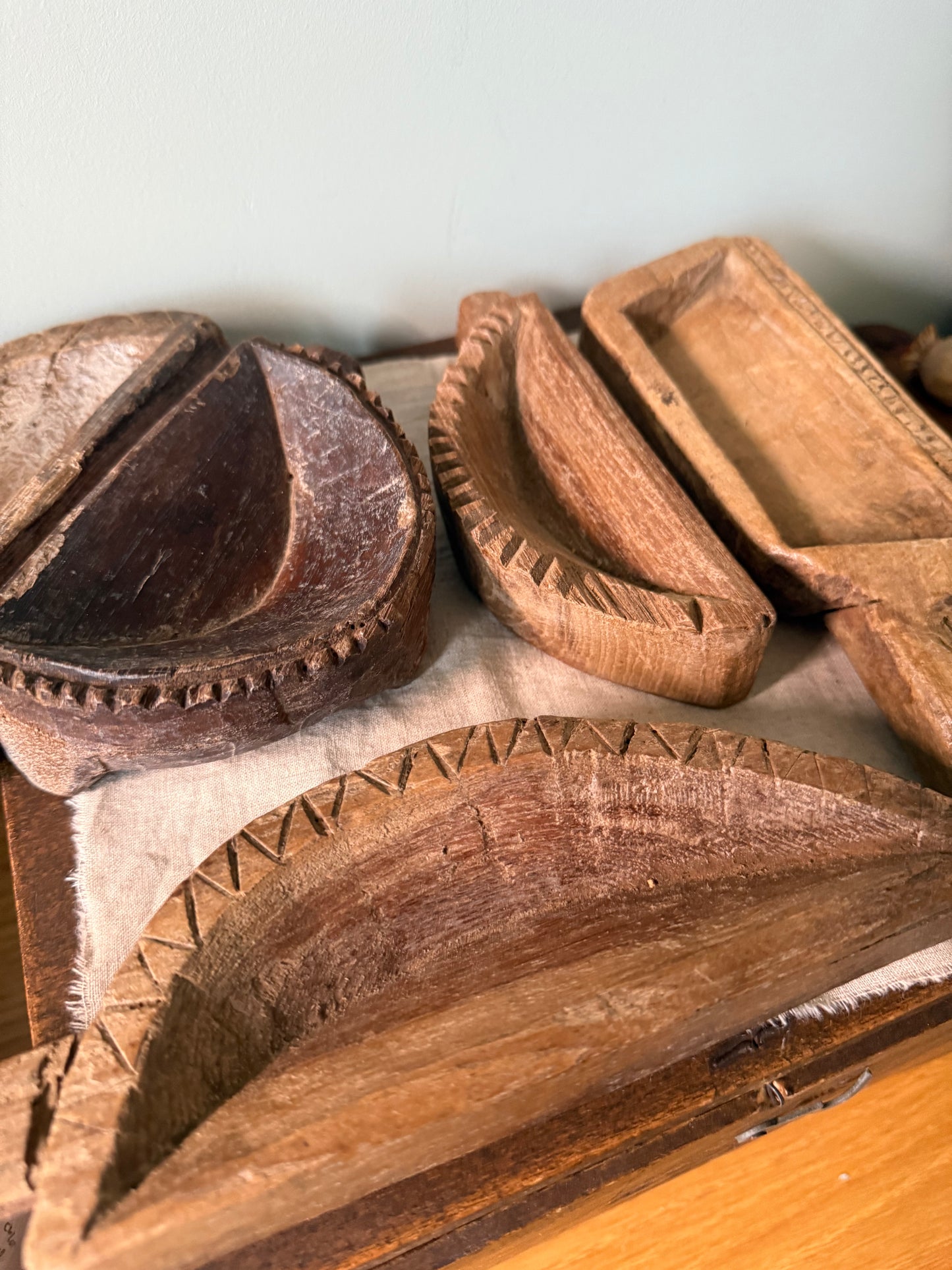 Hand-Carved Wooden Sweet Bowls
