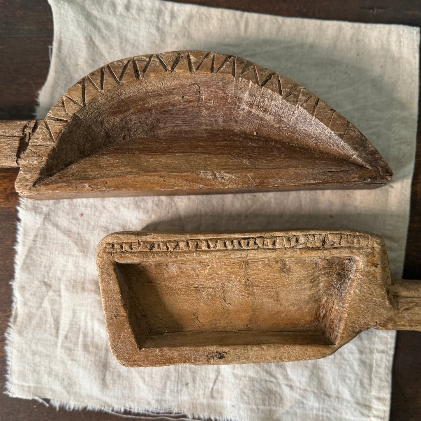 Hand-Carved Wooden Sweet Bowls