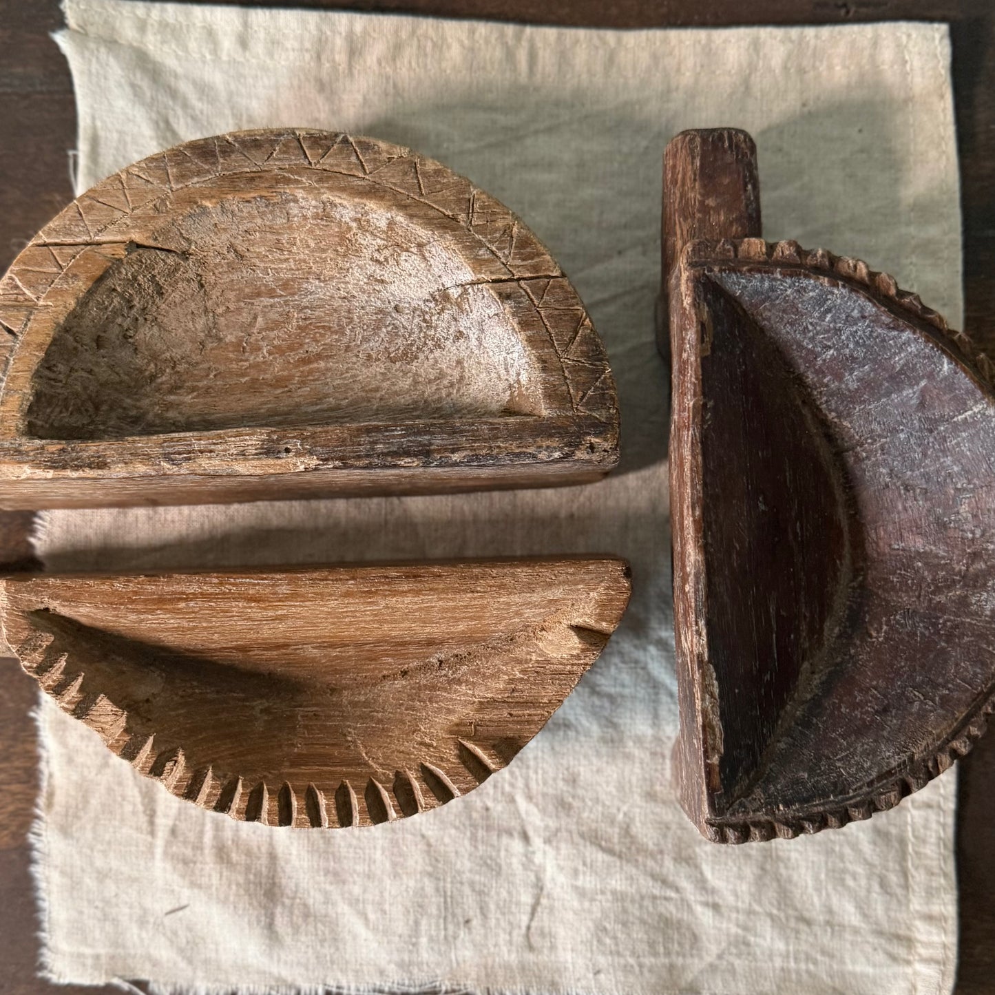 Hand-Carved Wooden Sweet Bowls