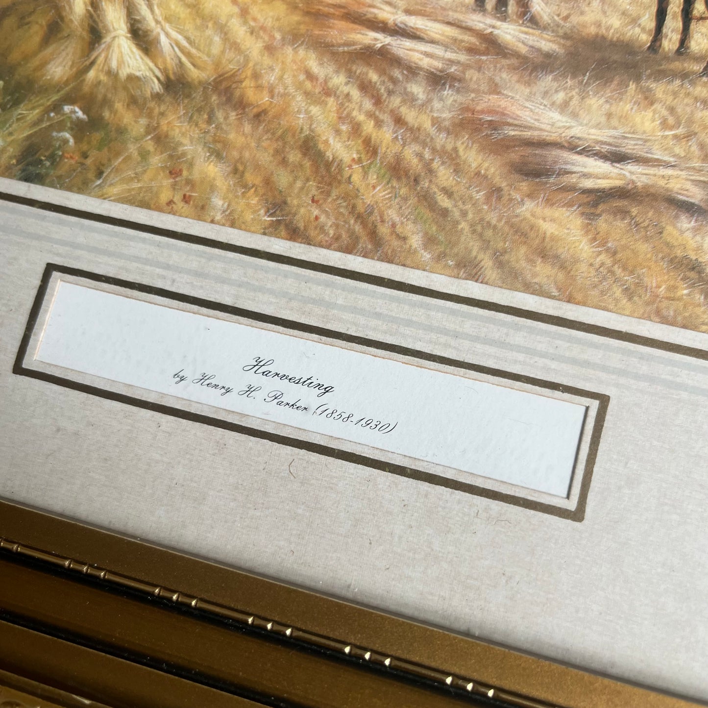 Framed Victorian Farming Landscape Print, Harvesting by Henry H Parker - Framed