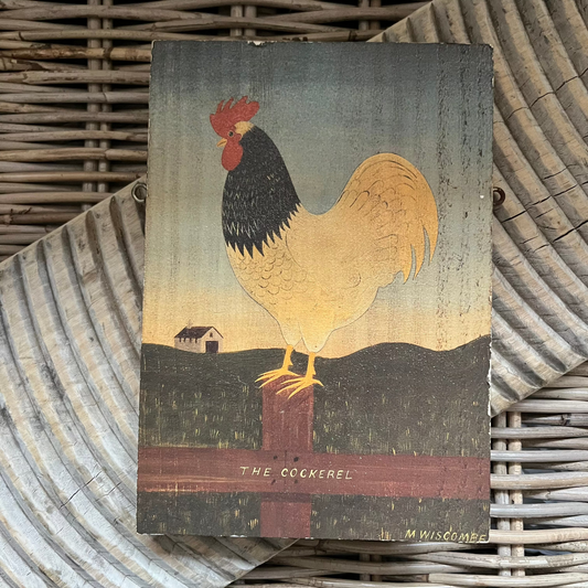 Wooden Wall Art Plaque - The Cockerel M R Wiscombe