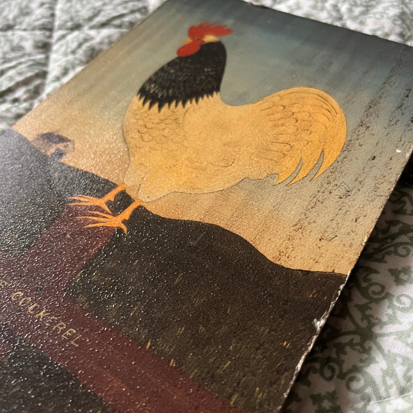 Wooden Wall Art Plaque - The Cockerel M R Wiscombe